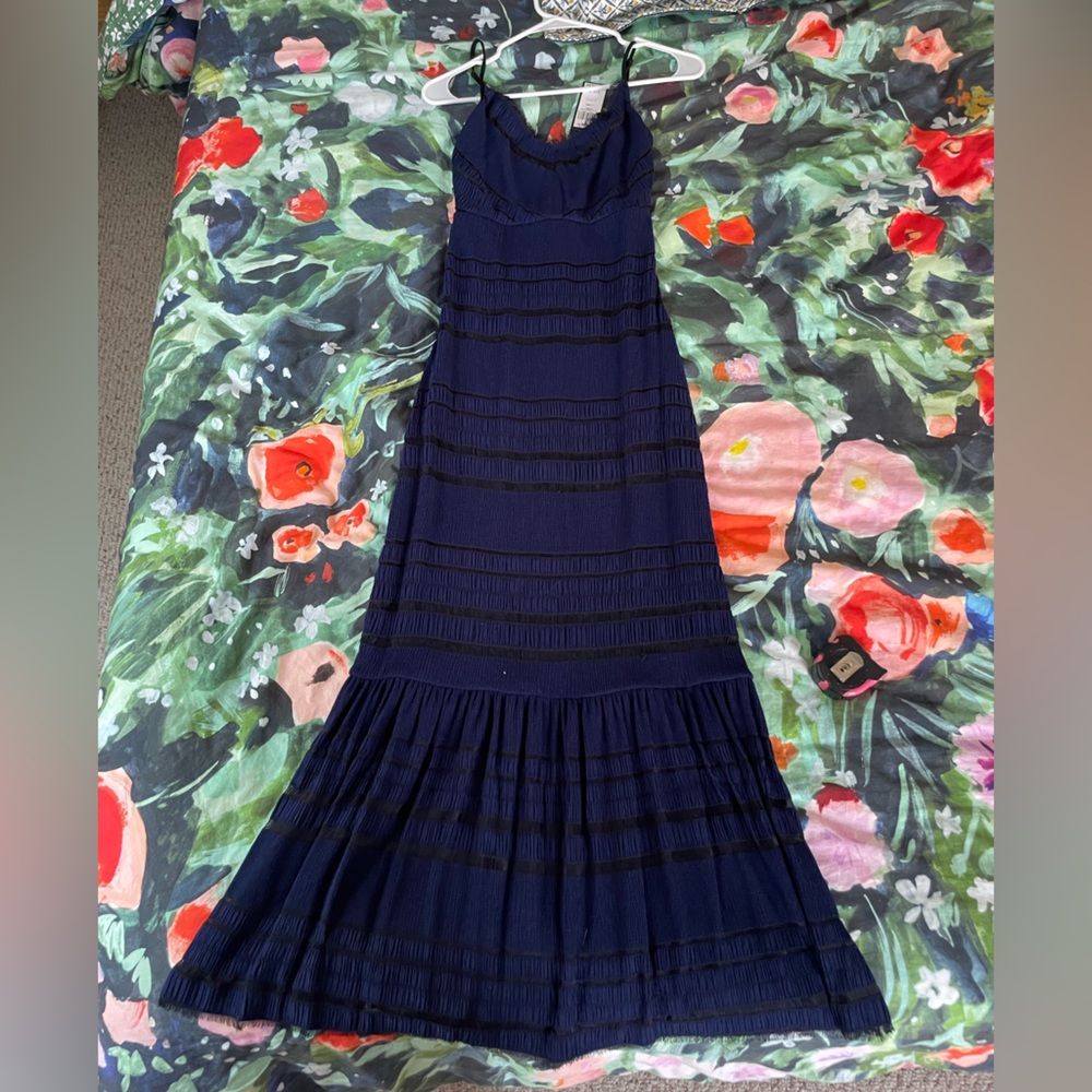 BCBGMaxAzria Blue Trumpet Maxi Dress